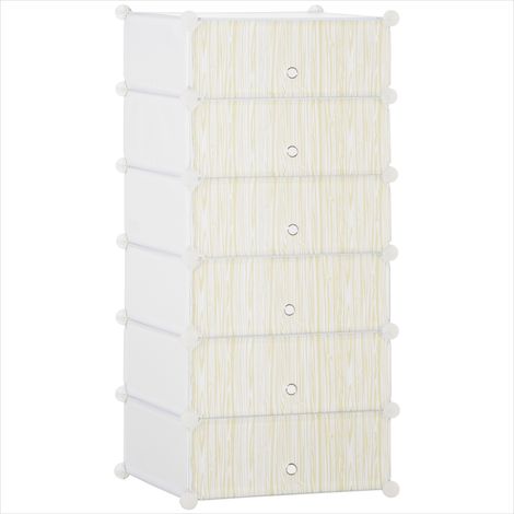 Bibliothèque modulable 6 cubes avec portes 49 x 36.5 x 108 cm PP (1/5)