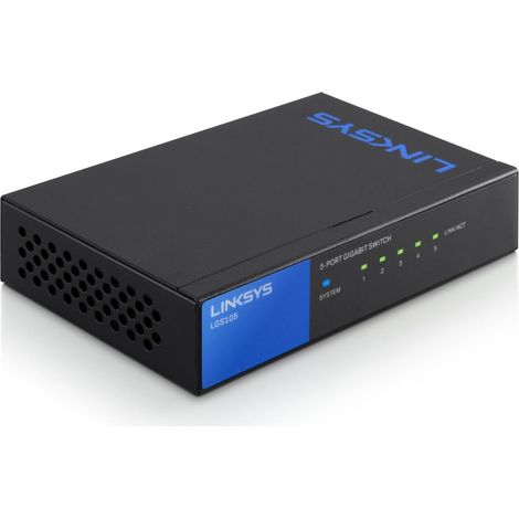 Switch Non Manageable Gigabit Avec 5 Ports Lgs105-Eu(ethernet Maison et Bureau Avec Boîtier Métallique, Séparateur ethernet au Mur Ou sur Un Bureau, Plug & Play) (1/5)