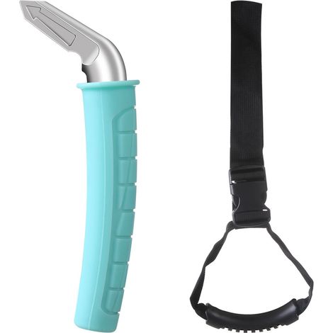 Poignée d'assistance portière pour voiture – Aide pour seniors et personnes à mobilité réduite – Support robuste en acier et silicone vert – Capacité de 204 kg (1/5)