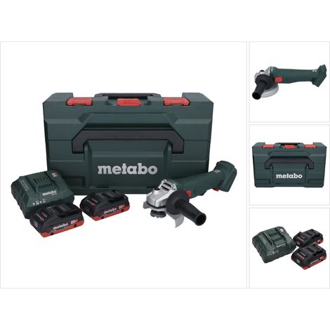 Metabo W 18 L 9-125 amoladora angular sin cable 18 V 125 mm + 2x batería 4,0 Ah + cargador + metaBOX