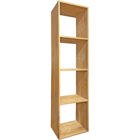 Etagère 4 cases rangement 182 x 47 cm en bois de teck massif - TETRA (1/5)