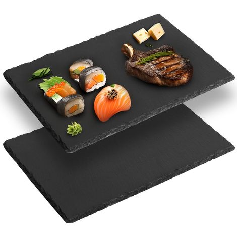 2 Plateaux en Ardoise 22x14cm Assiette Naturelle (1/5)