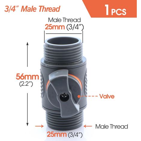 (Q-1PCS) Raccord rapide pour tuyau d'arrosage 1/2 3/4 pouce, raccord d'arrêt d'eau pour lavage de voiture, joints de réparation de tubes d'irrigation 20/16 mm (1/5)