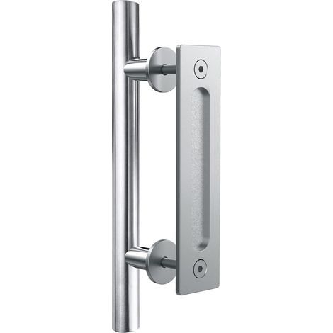 Sliding Door Handle Door Handle Stainless Steel Double Sided Handle, Silver 30cm (1/5)