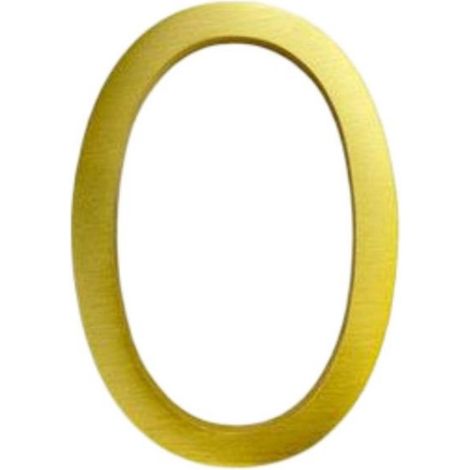 Número de casa de metal color oro，12,7 cm，Número 0，Letrero de número de casa，Número de casa flotante，Número de casa de metal，Número de casa 3D (1/5)