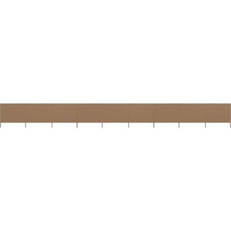 Brises-vue paravent 9 panneaux tissu 1200 x 160 cm taupe