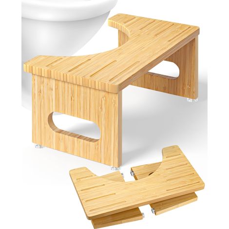 Tabouret de Toilette en Bois - Tabouret de WC pour Adultes - Tabouret de Toilette Pliable - Traitement de la Constipation recommandé par Les médecins (Couleur Primaire) (1/5)