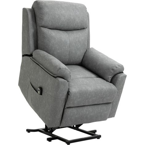 Grey Faux Leather 70-Degree Electric Riser Recliner Chair for Ultimate Comfort and Support