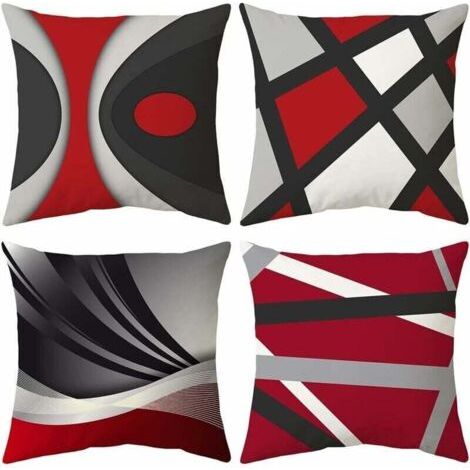 Taie d'oreiller 45x 45cm, Housse de Coussin Canapé Moderne Magnifiques Housses Coussins de Voiture Canapé Maison Décor Protecteurs (Art Moderne, Velours) (1/4)