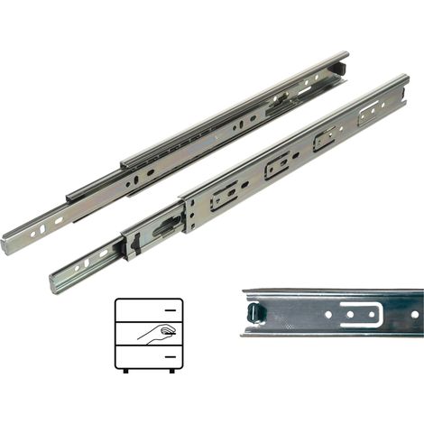 Guida a cuscinetti a sfera H35 a estrazione totale 300 mm 25 kg Riex NB35 (1/5)