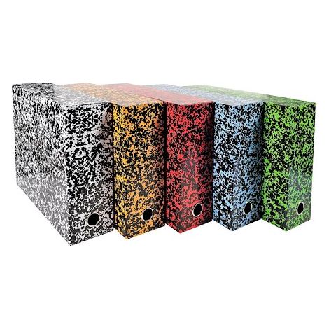 Boîte de classement carton tradition dos 9 cm, couleurs assorties - Lot de 5