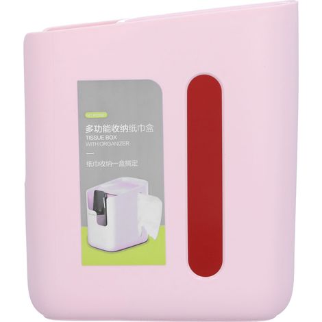 Boîte de rangement multifonction pour mouchoirs, tiroir de bureau rose, idéale pour bureau et dortoir, avec pompe à papier.