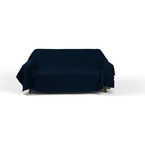 Italian Bed Linen Telo copritutto MAX COLOR tinta unita, Blu Scuro, 170x300cm (1/4)