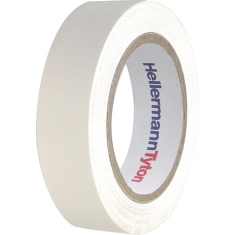 HellermannTyton Lot de 10 rubans isolant 10m x 15mm blanc, idéal pour isolation électrique et protection des câbles. (1/3)