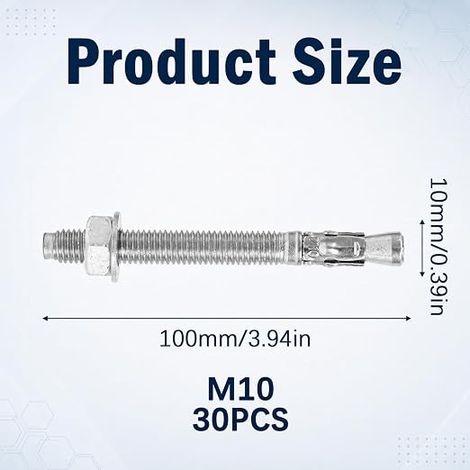 Anchor Studs M10 x 100mm, Expansion Bolts (1/4)