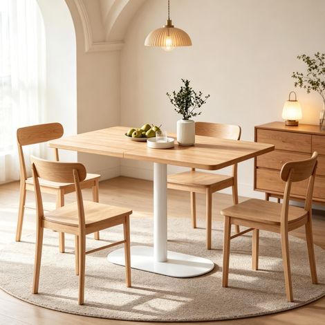 Tavolo da pranzo rettangolare 120 x 70 cm, 6 persone, rovere e bianco OKMYHOME (1/5)