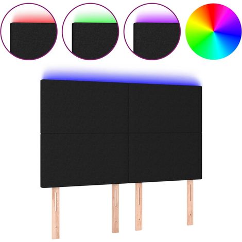 Maison Exclusive - Cabecero con luces LED tela negro 144x5x118/12 (1/5)
