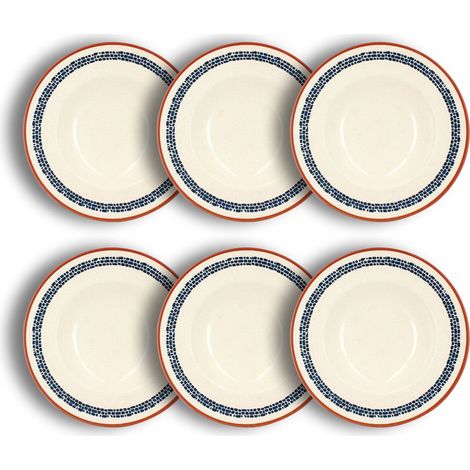 Lot de 6 assiettes à pâtes en faïence 28cm, AMATXI (1/4)