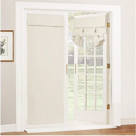 Rideaux occultants pour terrasses, auto-adhésifs et isolants thermiques, beige, 86 x 203 cm, 1 pièce. (1/5)