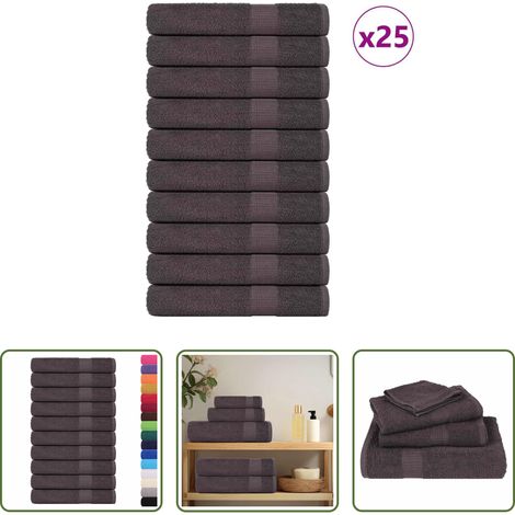 vidaXL Baumwolle - Saunatücher FROGN 25 Stk. Anthrazit 80x200 cm 360 g/m² (1/5)