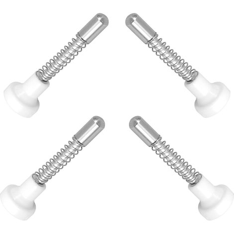 Lot de 4 Loquets à Ressort en Fer Tête en Plastique Blanc 50mm pour Lit Bébé, Goupilles de Verrouillage Robustes, Accessoires de Réparation