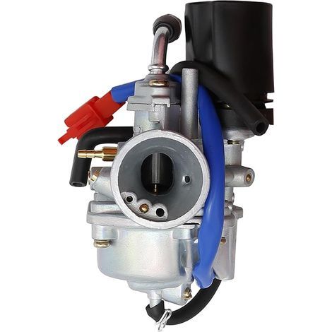 Replacement PZ19 carburetor for 50cc, 90cc, and 110cc Jog, Adly, Eton, Beamer, Dino, and ATV scooters with electric choke. (1/4)