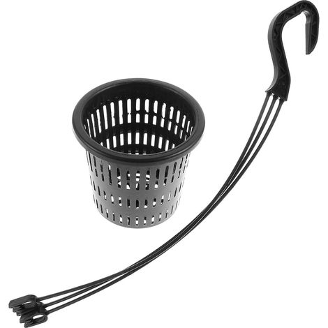 Pot suspendu ibasenice, design simple, à orchidées en plastique noir (1/5)