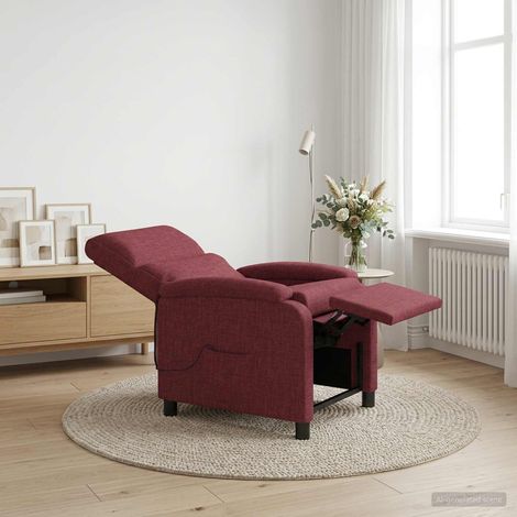 vidaXL Silla de masajes reclinable Rojo vino Tela (1/4)