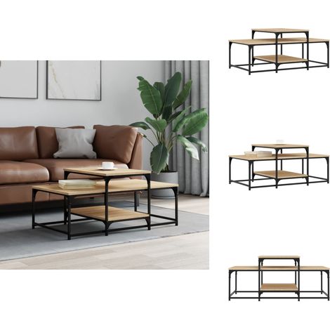 Table basse chêne sonoma 102x60x45 cm bois d'ingénierie - Table Basse - Meuble Salon - Table D'appoint - Table Côté Canapé - Design Moderne (1/5)