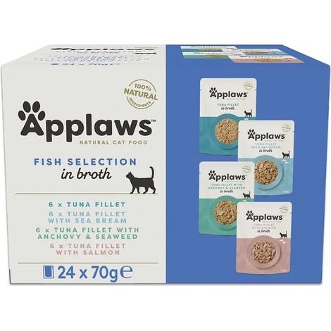 Applaws Sobre Pescado en Caldo Multipack para Gatos - 24 x 70 g