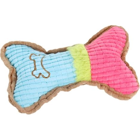 Os à mâcher pour chien avec clip sonore doux - Jouet pour animaux de compagnie rembourré de peluche douce et résistante - Haut-parleurs intégrés - Idéal pour les jeux interactifs - Attirer le regard - (1/4)