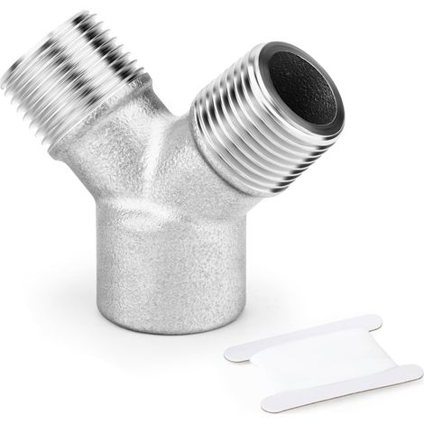 1 pièce de raccord en Y 3/8" BSP, répartiteur fileté 3 voies en acier inoxydable 304, raccord mâle-femelle pour compresseur d'air, eau, carburant et gaz (1/5)
