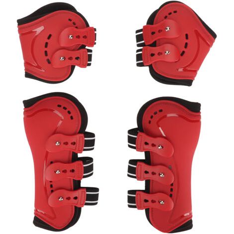 BUNTHAUS Bottes de cheval légères, respirantes et résistantes à l'usure, pattes arrière pour accessoires, rouge L (1/5)