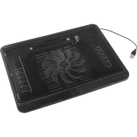 Support de refroidissement pour ordinateur portable avec grand ventilateur USB, pour PC jusqu'à 14 pouces, noir (1/5)