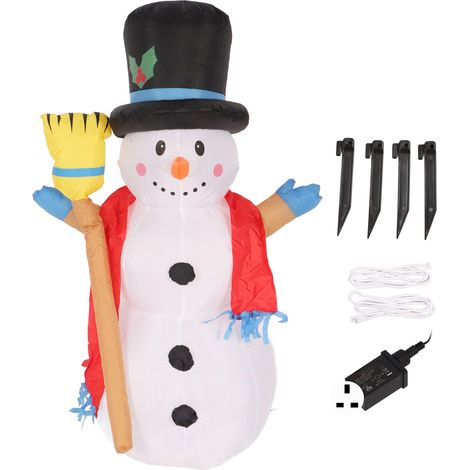 Sapin de Noël gonflable 4FT Bonhomme de neige géant décorations extérieur jardin cour Royaume-Uni prise 220V (1/5)