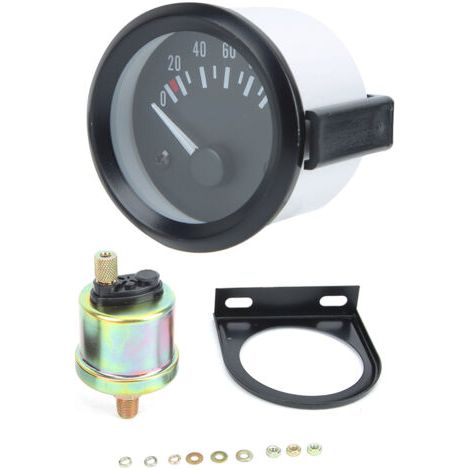 Kit de Jauge de Pression D'huile électrique Jauges de Jauge de Pression D'huile électrique Jauge de Pression D'huile de Voiture avec teur 0100 Psi 12V 52Mm2 Pouces. (1/5)