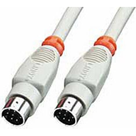 LINDY Seriell Anschlusskabel [1x Mini-DIN-Stecker - 1x Mini-DIN-Stecker] 2.00 m Grau