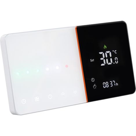 Thermostat intelligent Wi-Fi programmable avec détection de température et d'humidité, PM2.5, commande vocale, AC 95-240V, blanc pour chaudière à gaz (1/5)