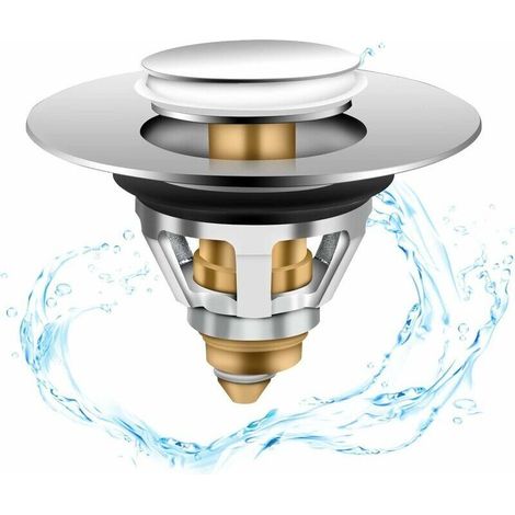 Universal sink plug, blockage protection, for kitchen and bathroom sinks, drain hole, suitable for 34–37 mm inner diameter (1/5)