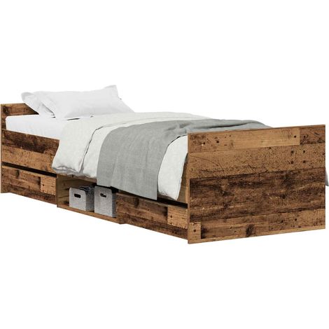 Maison Exclusive - Cadre de lit Bois Ancien 193 x 78 x 50 cm Bois d'ingénierie (1/5)
