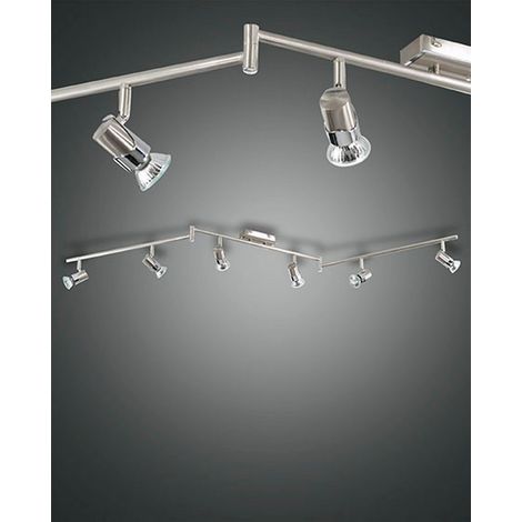 Spot Alice En Métal Finition Nickel Satiné Pour Intérieur, 6 Ampoules Gu10 Max. 15 W, Design Élégant Et Moderne, Code 2554-86-178