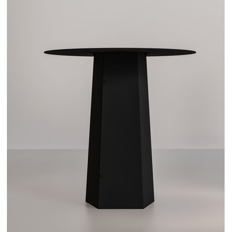 Table d'appoint ronde bout de canapé en acier noir avec pied pentagonal - PANGIVO (1/5)
