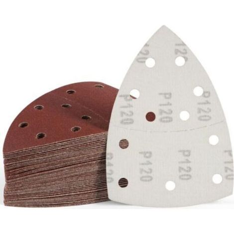 Set mit 50 Blatt Schleifpapier für Schleifmaschinen, 105 mm x 152 mm, Körnung P120, Schleifvlies, geeignet zum Schleifen von Edelstahl und Holz (1/4)