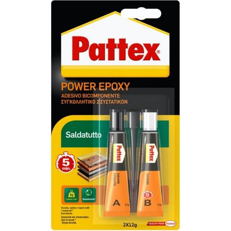 Pattex Saldatutto - Adhesivo bicomponente transparente 24gr