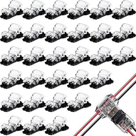 Lot de 100 connecteurs de fils basse tension en T, 2 broches, 2 voies (1/5)