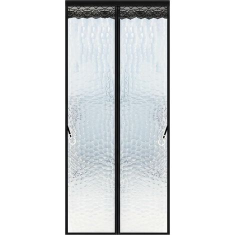 Rideau de porte transparent magnétique – Isolation thermique, coupe-froid, anti-vent, réducteur de bruit – Fermeture automatique par aimants – Protection hivernale pour porte-Modèle 3 - 80 x 210 cm (1/5)