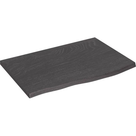Dessus de bureau marron foncé 60x40x2 bois chêne traité (1/5)