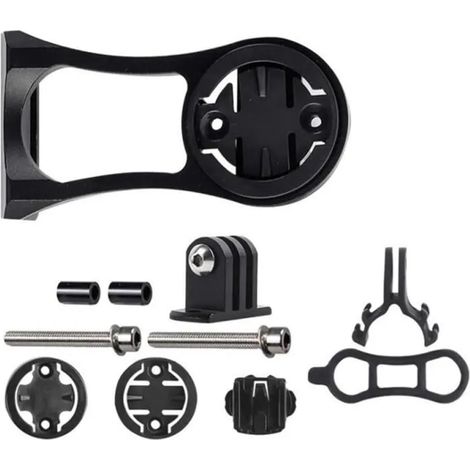 Support Ordinateur Vélo - Aluminium - Compatible Tous Modèles GPS et Capteurs - Fixation Guidon ou Potence - Noir - 1 Pièce (1/5)