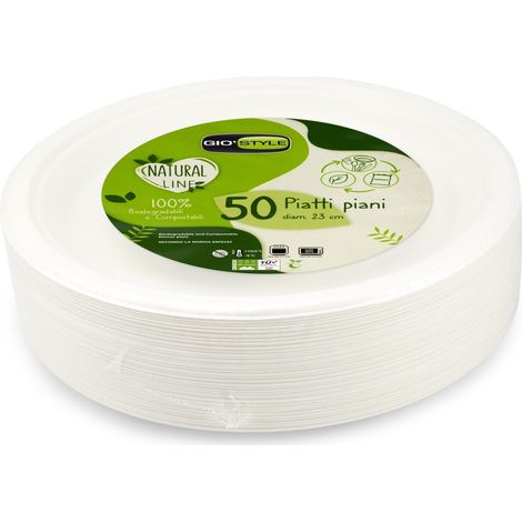 Piatti Piani in Cellulosa D23 cm 25 pz GIOSTYLE
