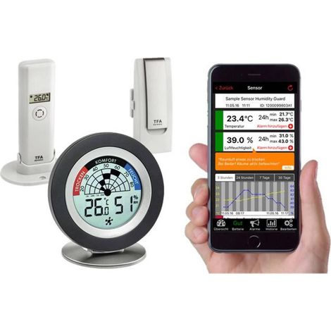 TFA DOSTMANN WEATHERHUB COSY RADAR - FIJO CON THERMO HYGROSENDER CAT 31.4008.02